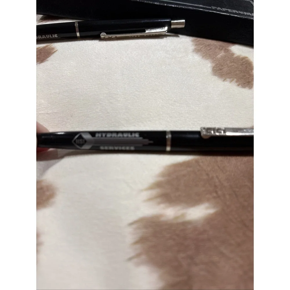 VTG 1980s Paper Mate double heart black body chrome  pen & mechanical pencil set